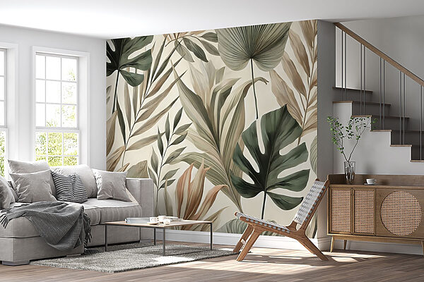 Behang met bladeren Behang met bladeren