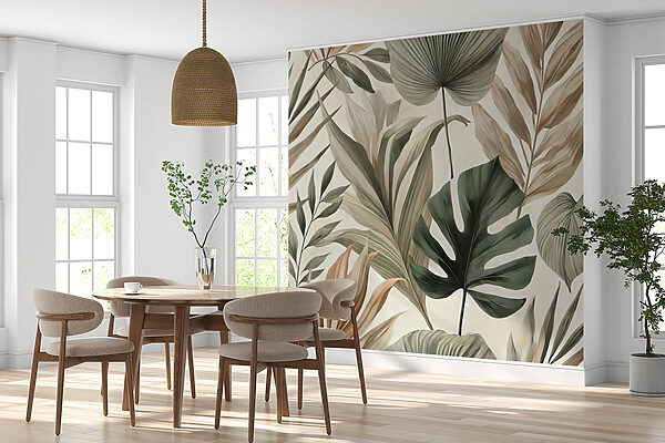 Behang met bladeren Behang met bladeren