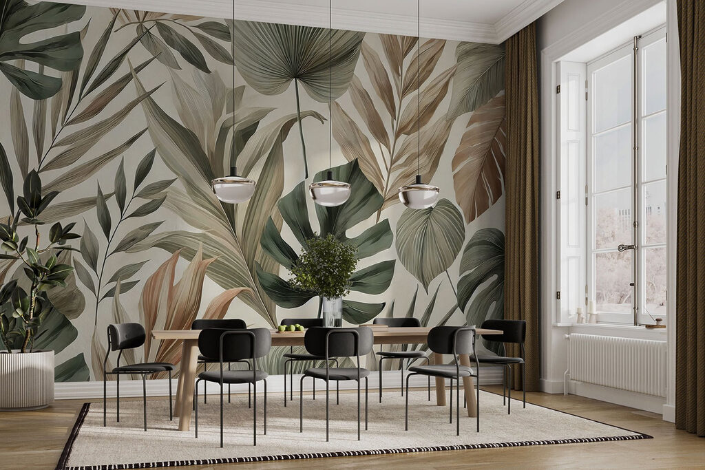 Wallpaper with leaves Wallpaper with leaves