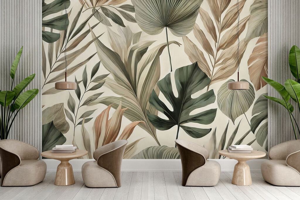 Wallpaper with leaves Wallpaper with leaves