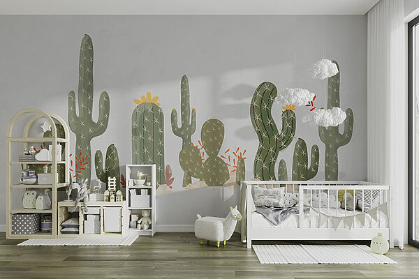 Groep cactussen op een rij Groep cactussen op een rij
