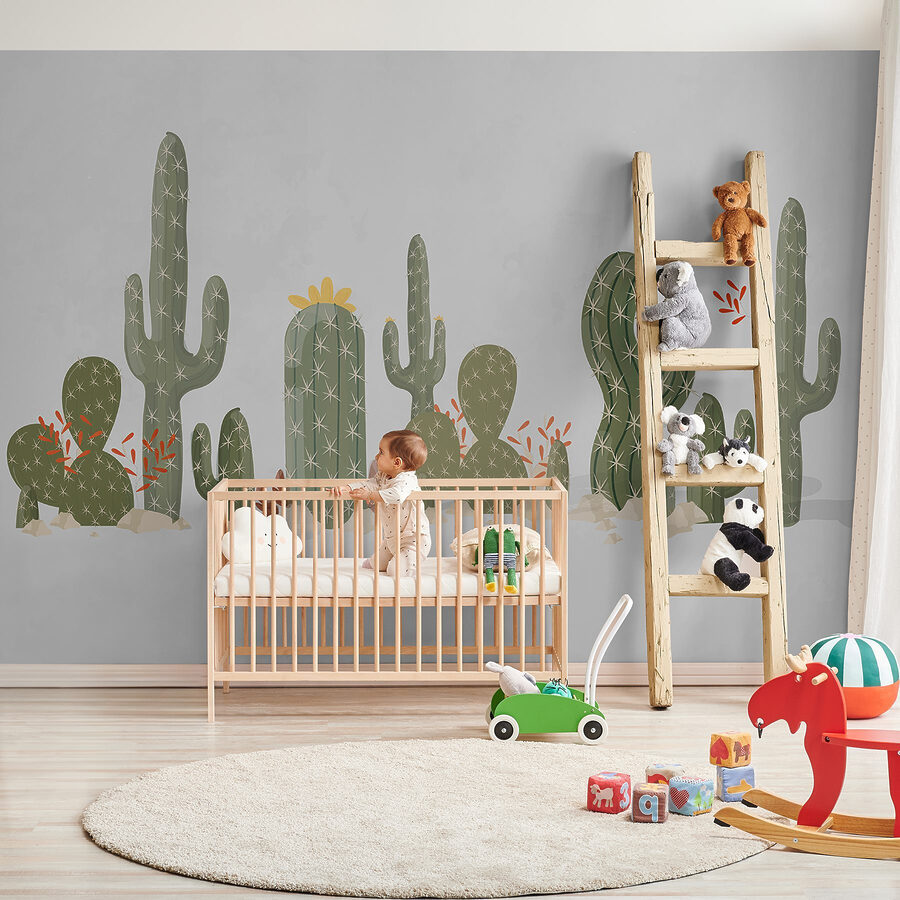 Groep cactussen op een rij Groep cactussen op een rij