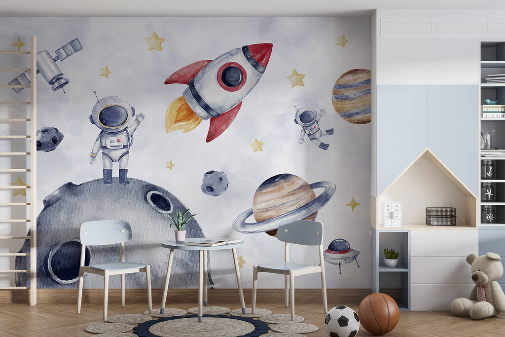 Watercolor of space objects Watercolor of space objects