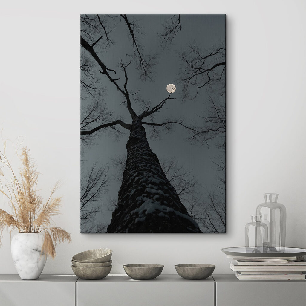 Tree with the moon in the background