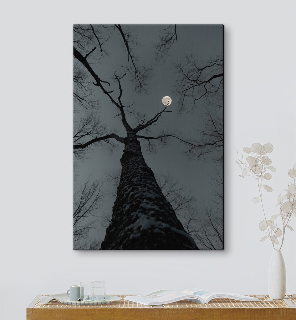 Tree with the moon in the background
