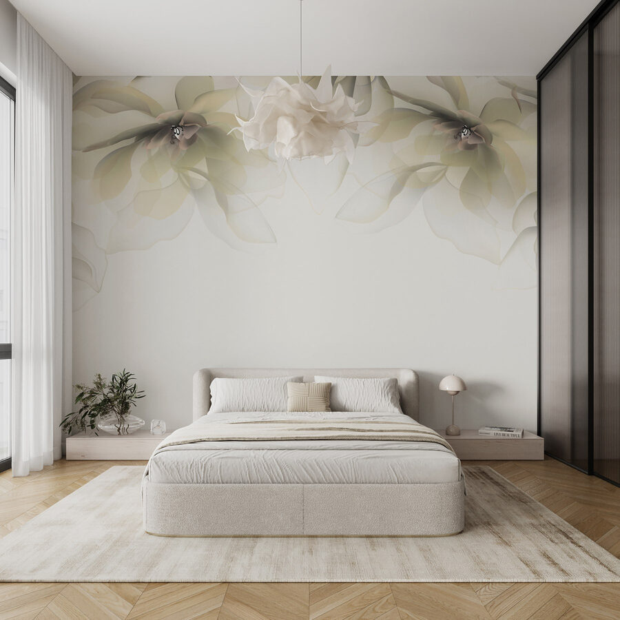 Witte en beige bloemen