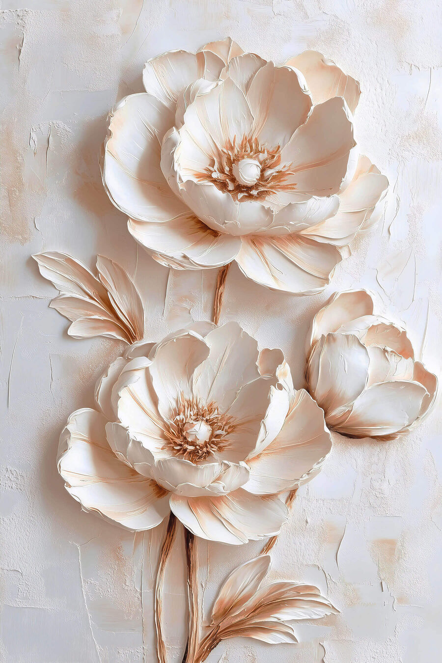 Gevoelige bloemen op gestructureerde achtergrond