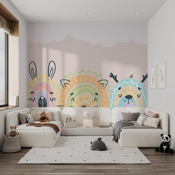 Groep dieren met regenbogen w02089pir9ms 600x600 - Groep dieren met regenbogen