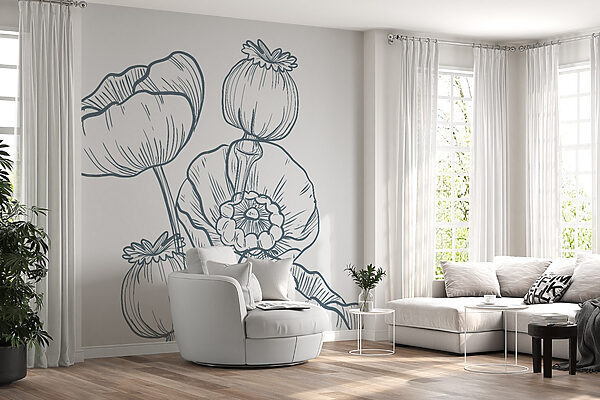 Tekening van bloemen en knoppen Tekening van bloemen en knoppen
