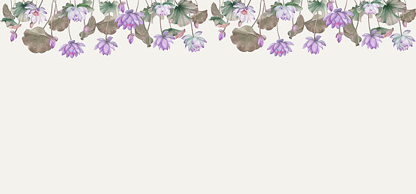 Rij paarse bloemen en groene bladeren u98844v1p 600x280 - Rij paarse bloemen en groene bladeren - tegory