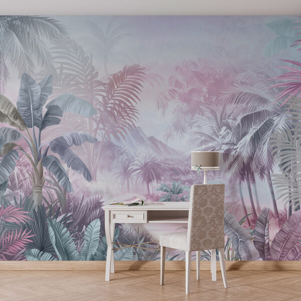 Schilderij van een bos met palmbomen Schilderij van een bos met palmbomen