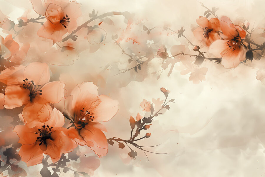 Delicate bloemen in zachte tinten