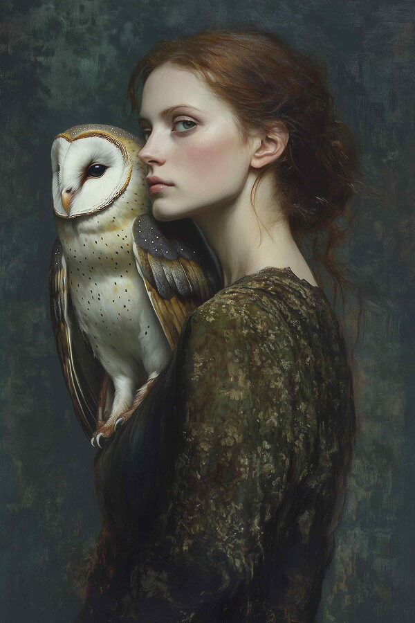Vrouw met uil Vrouw met uil