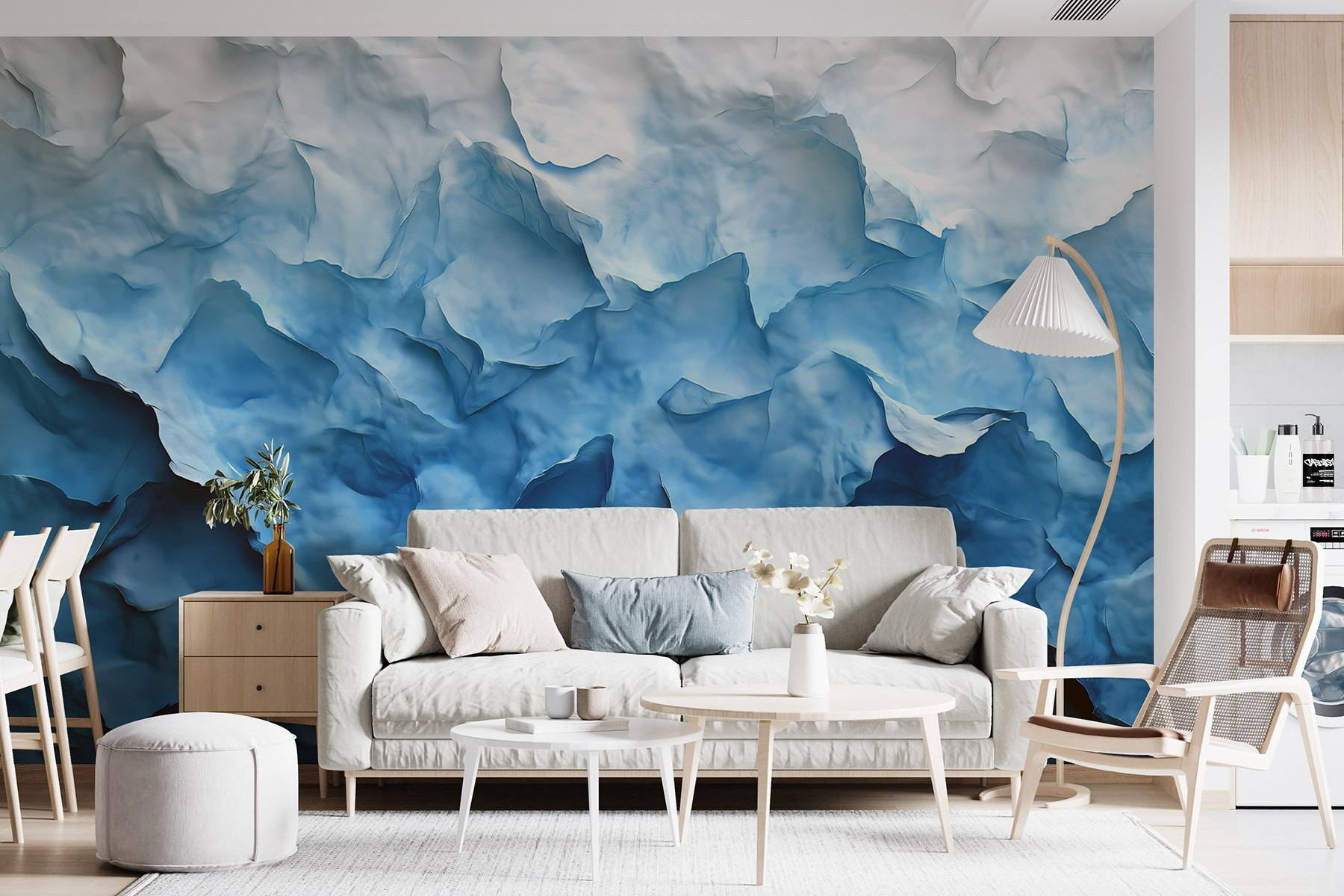 Mountains of textured icy hues Mountains of textured icy hues