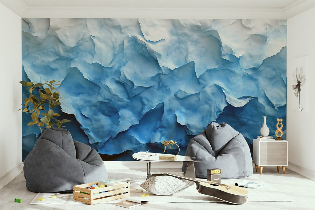 Mountains of textured icy hues Mountains of textured icy hues