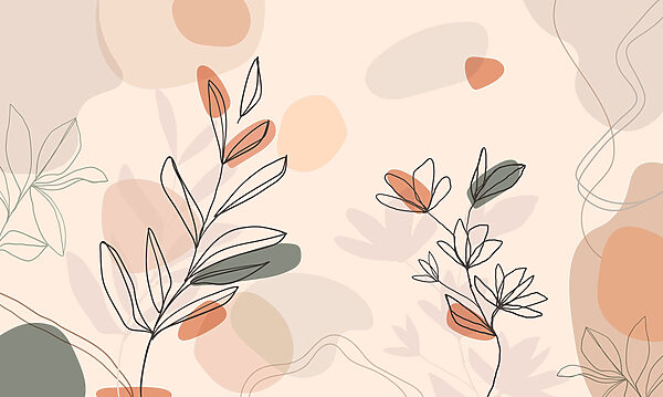 Tekening van bladeren en bloemen Tekening van bladeren en bloemen