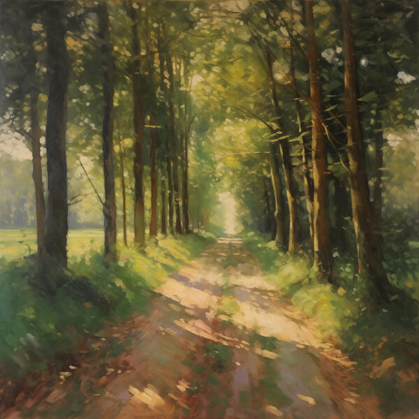 Zandweg door een bos Zandweg door een bos