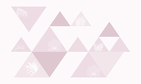 Roze driehoeken met witte bloemen Roze driehoeken met witte bloemen