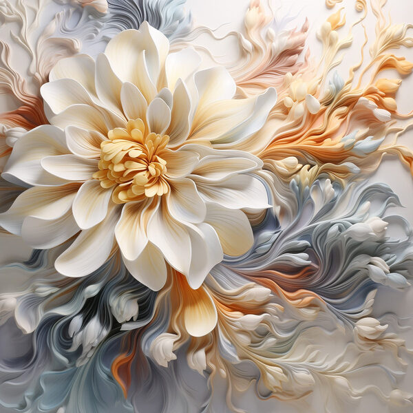 Witte bloem met geel hart Witte bloem met geel hart