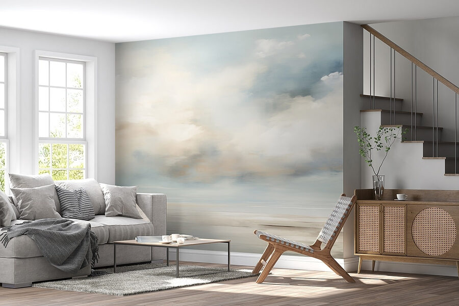 Bewolkte lucht boven water