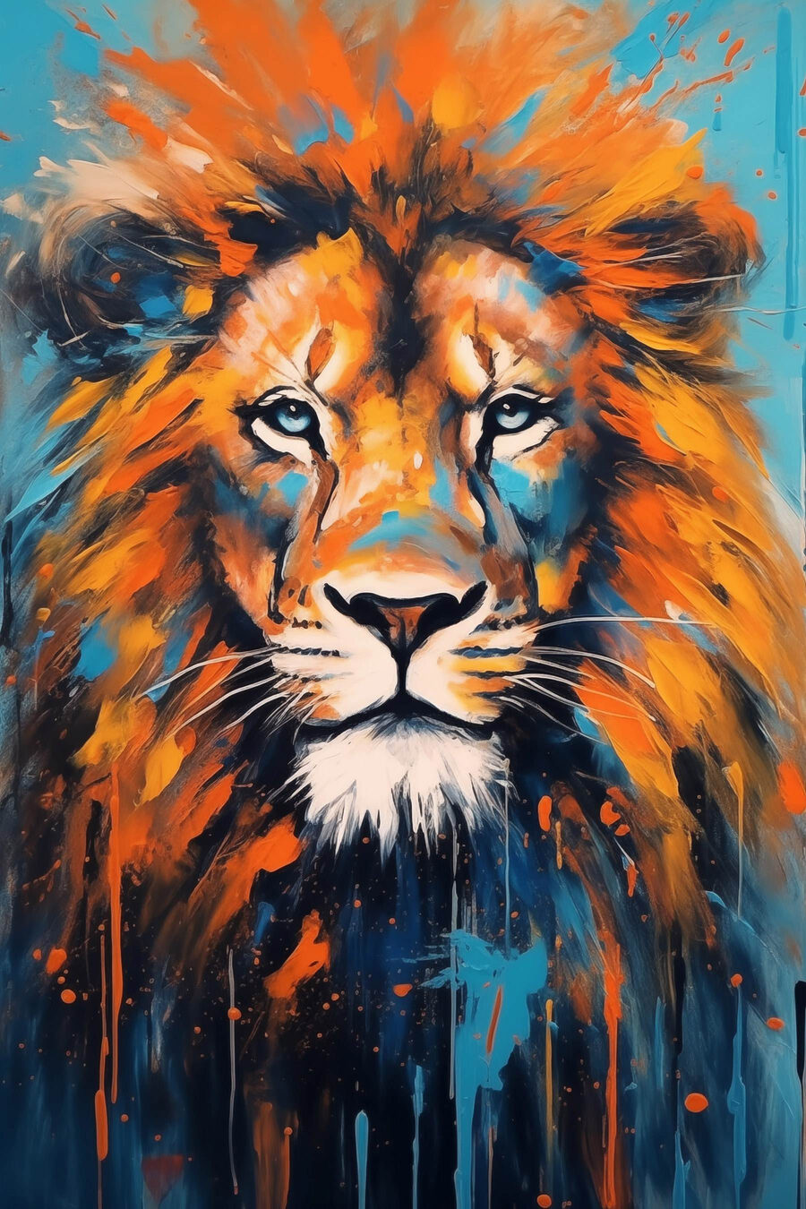 Schilderij van een leeuw