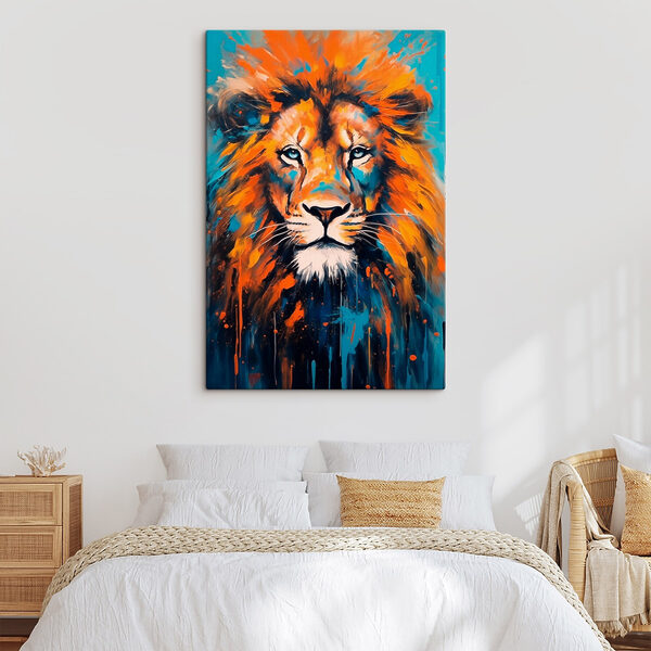 Schilderij van een leeuw Schilderij van een leeuw
