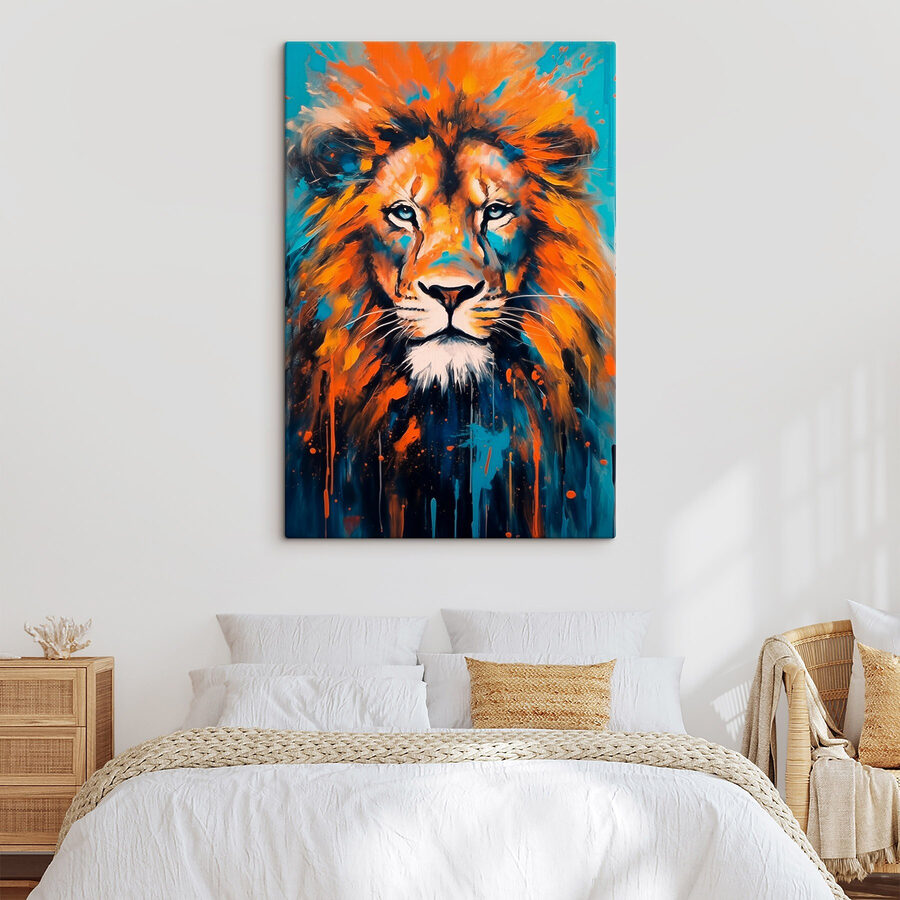 Schilderij van een leeuw