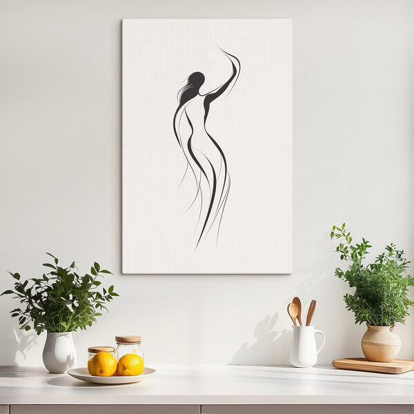 Zwart-wit tekening van een vrouw Zwart-wit tekening van een vrouw