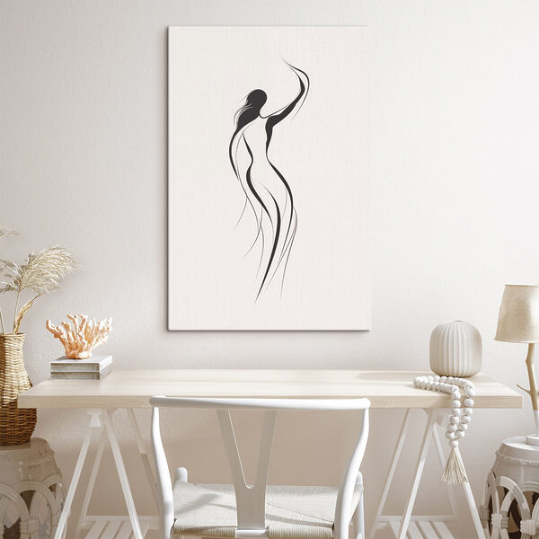 Zwart-wit tekening van een vrouw Zwart-wit tekening van een vrouw