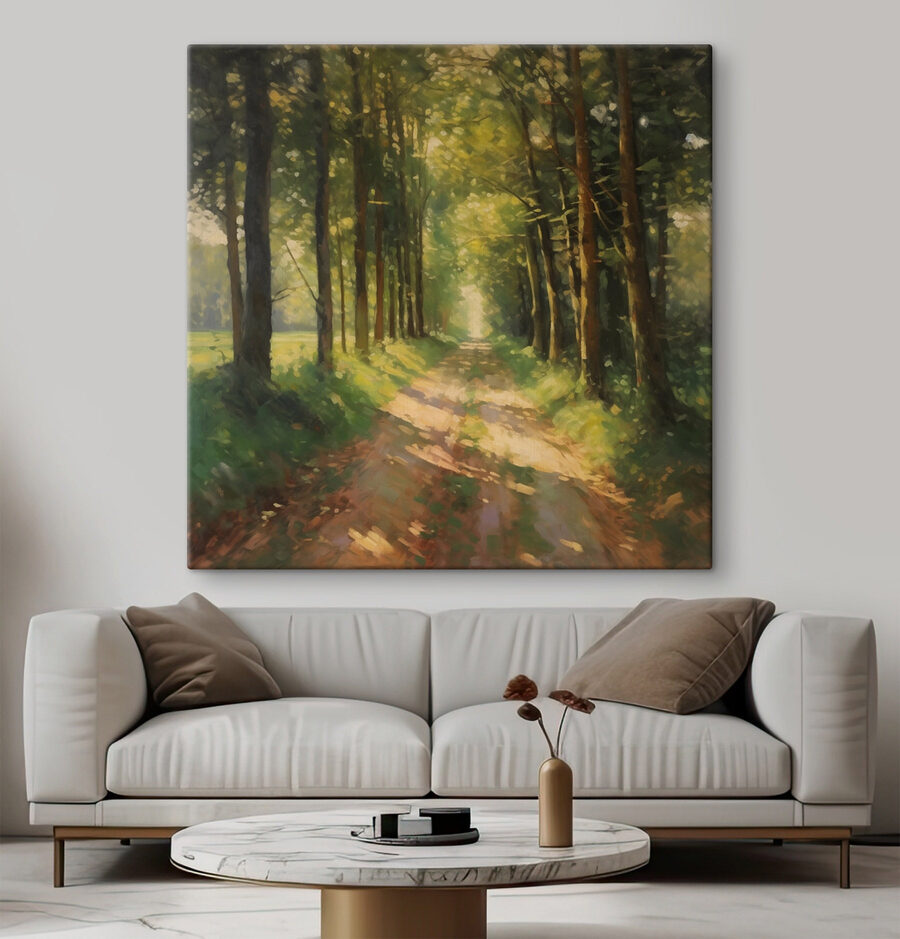 Zandweg door een bos Zandweg door een bos