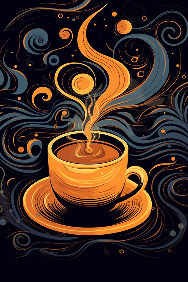 Koffiekopje met rook Koffiekopje met rook