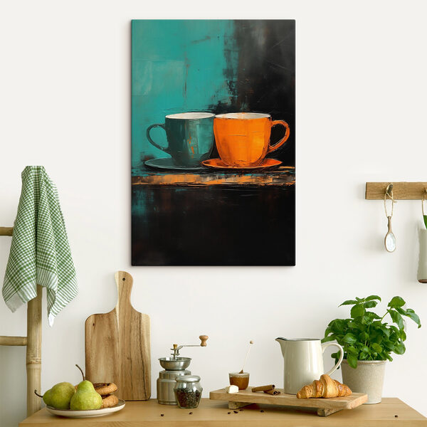 Schilderij van twee kopjes Schilderij van twee kopjes