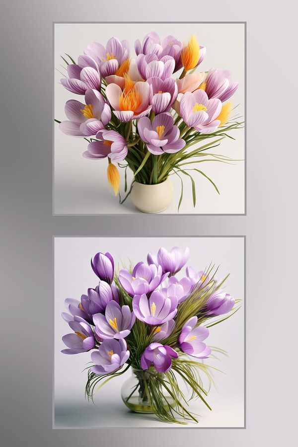 Collage van bloemen in een vaas Collage van bloemen in een vaas