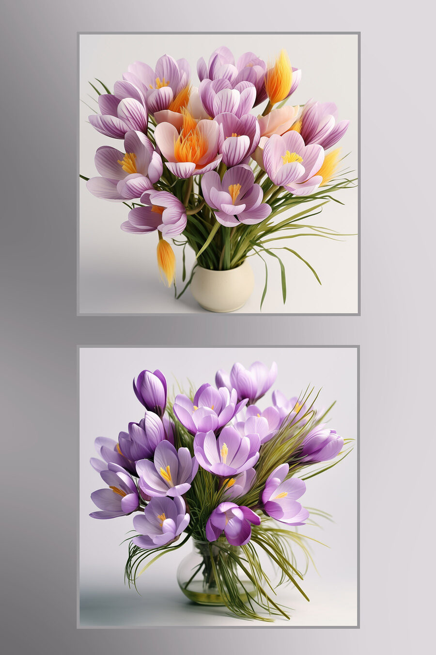 Collage van bloemen in een vaas Collage van bloemen in een vaas