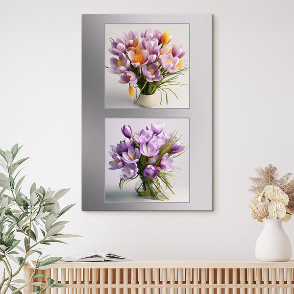 Collage van bloemen in een vaas Collage van bloemen in een vaas