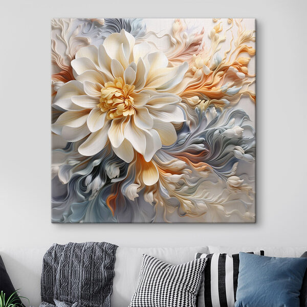 Witte bloem met geel hart Witte bloem met geel hart