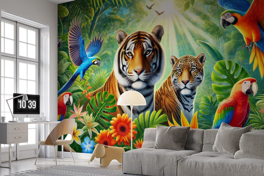 Groep dieren in de jungle
