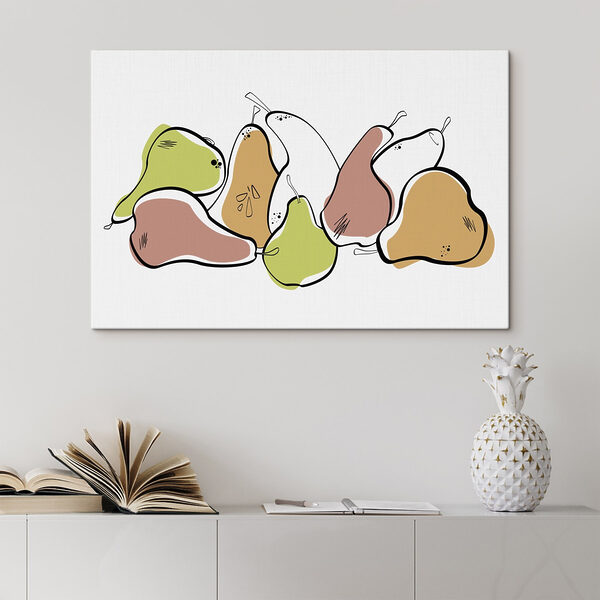 Groep peren met zwarte lijnen Groep peren met zwarte lijnen