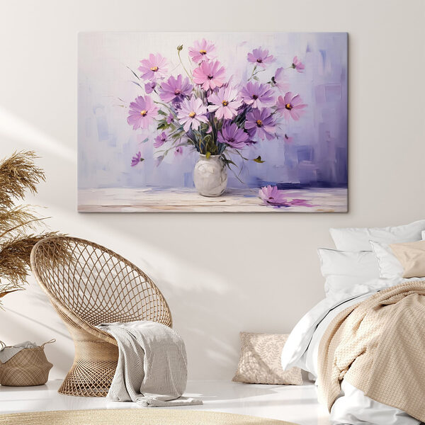 Schilderij van bloemen in een vaas Schilderij van bloemen in een vaas