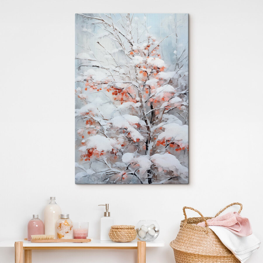 Boom bedekt met sneeuw