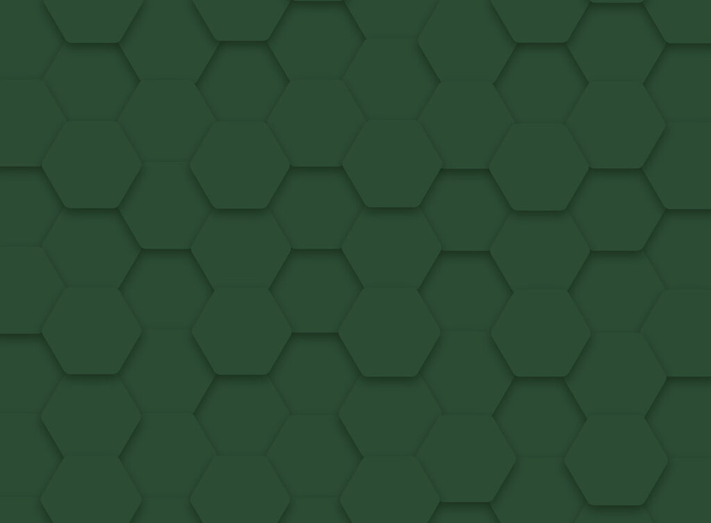 Groene zeshoeken op een oppervlak Groene zeshoeken op een oppervlak
