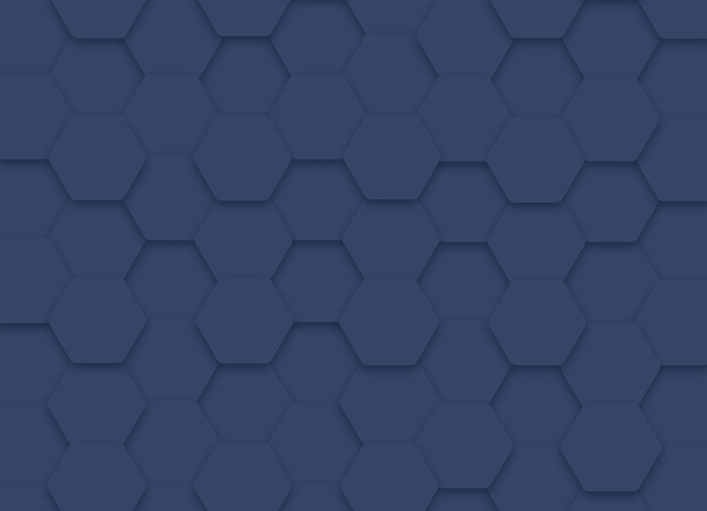 Blauwe zeshoeken op een oppervlak Blauwe zeshoeken op een oppervlak