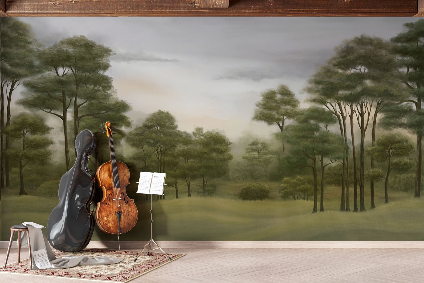 Landscape with trees and grass Landscape with trees and grass