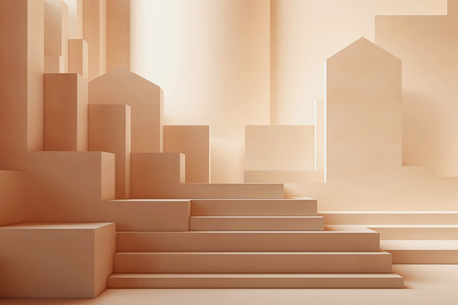 Set trappen in een kamer