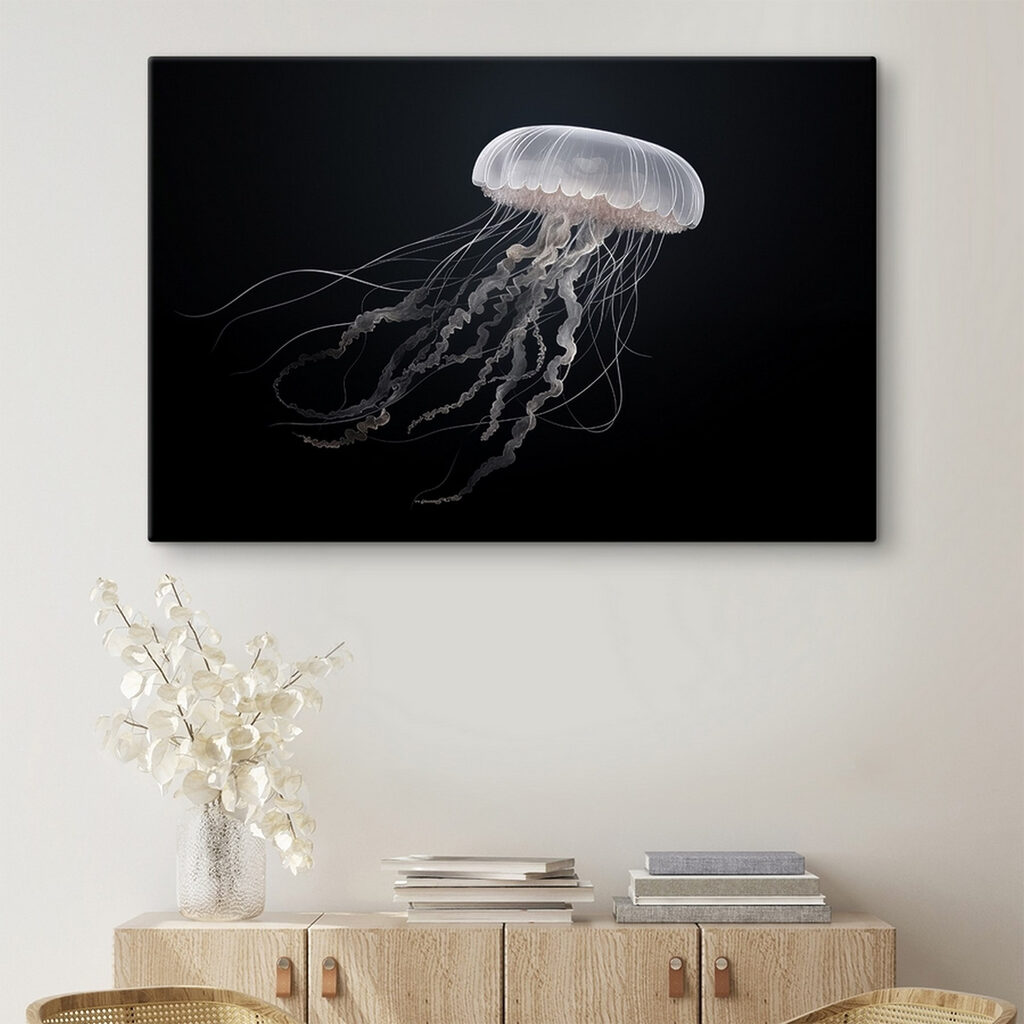 Jellyfish with long tentacles Jellyfish with long tentacles