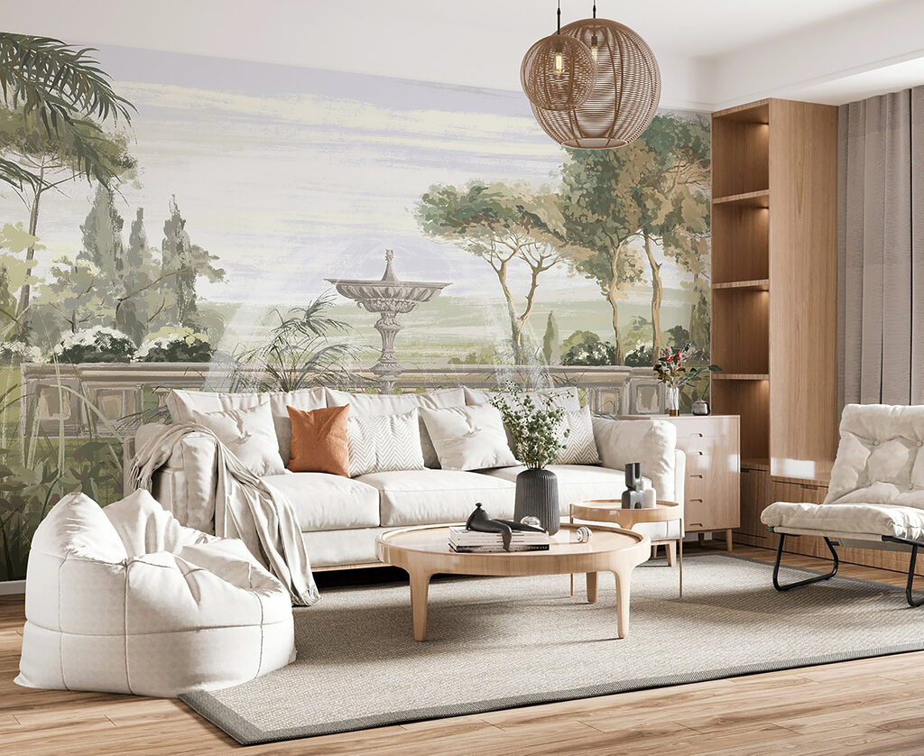 Water fountain in a garden