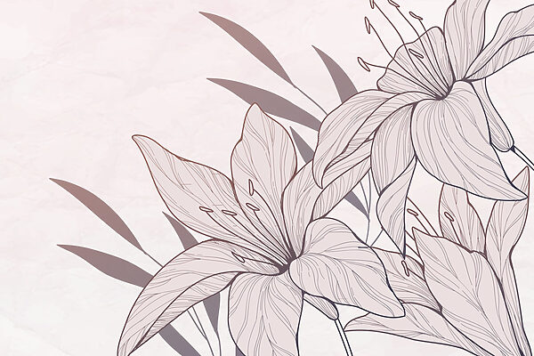 Tekening van bloemen en bladeren Tekening van bloemen en bladeren