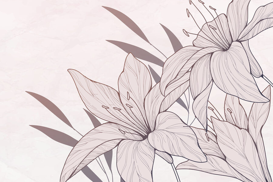 Tekening van bloemen en bladeren