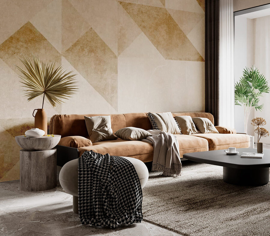 Gedempt geometrisch patroon in zachte tinten