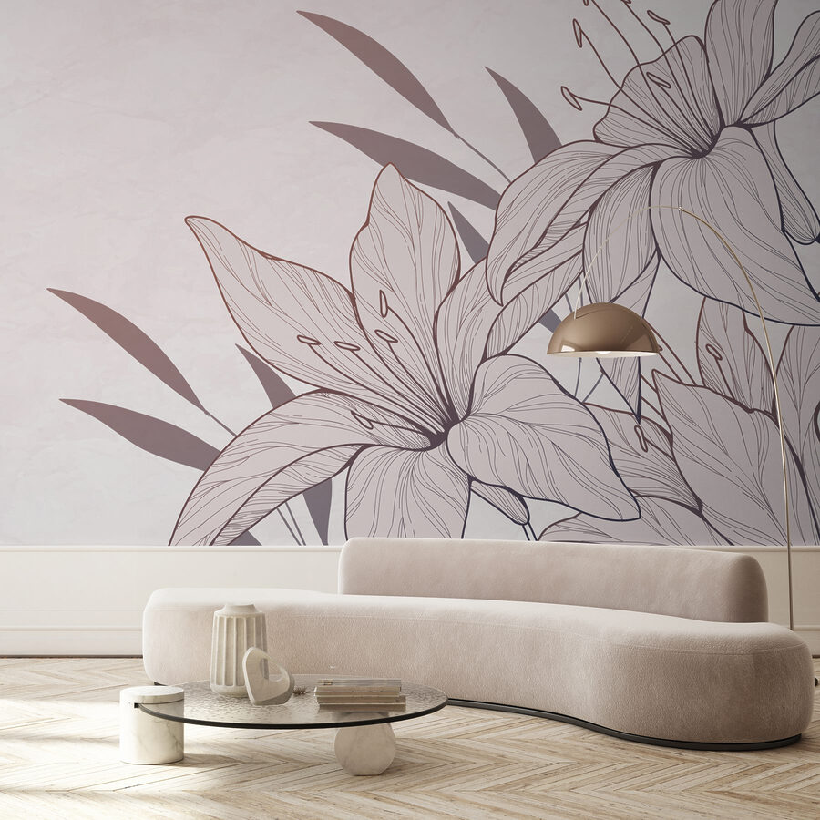 Tekening van bloemen en bladeren